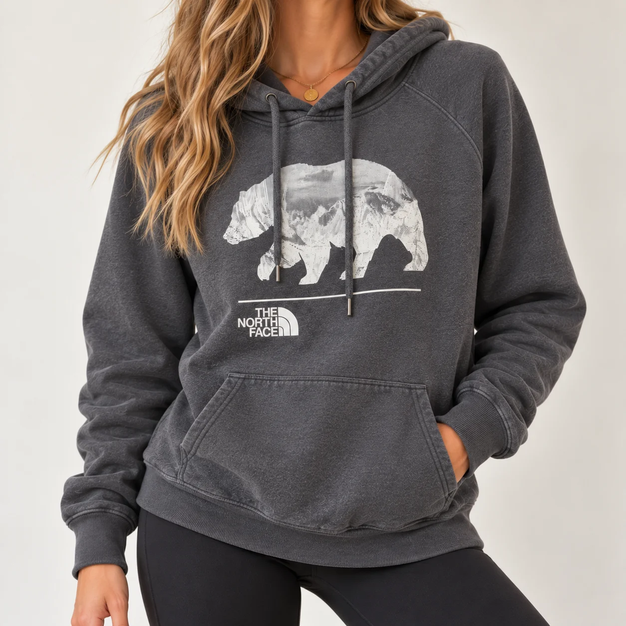 The North Face Women's Bear Mountain Graphic Pullover Hoodie Size XL Dark Gray