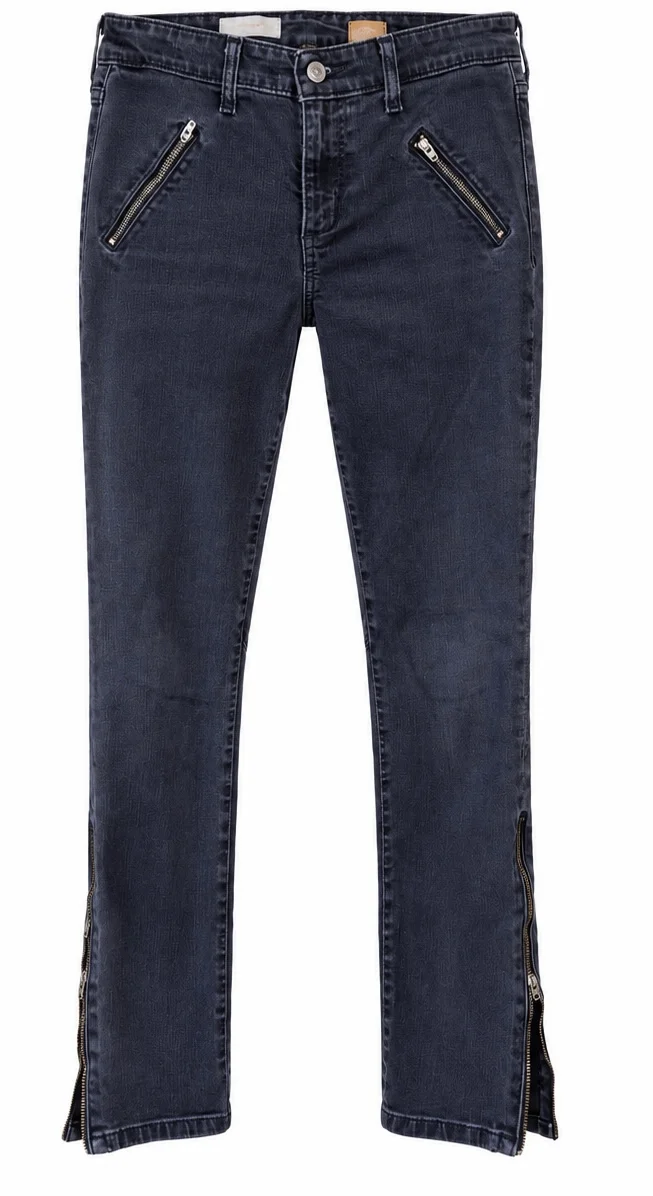 Anthropologie Pilcro and the Letterpress Black Serif Moto Skinny Jeans Ankle Zip Size 29