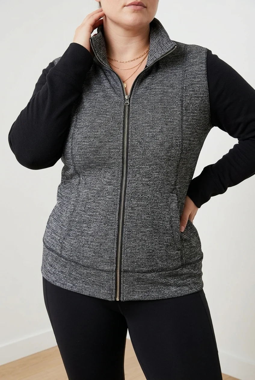 NWT Lululemon Daily Yoga Jacket Heathered Charcoal Black Color Block — Size 12