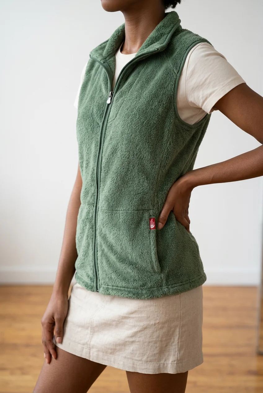 The North Face Women's Furry Fleece Vest - Sage Green