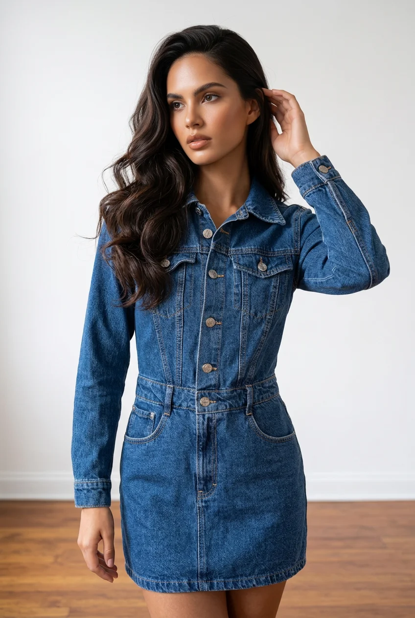 Forever 21 Denim Mini Shirt Dress