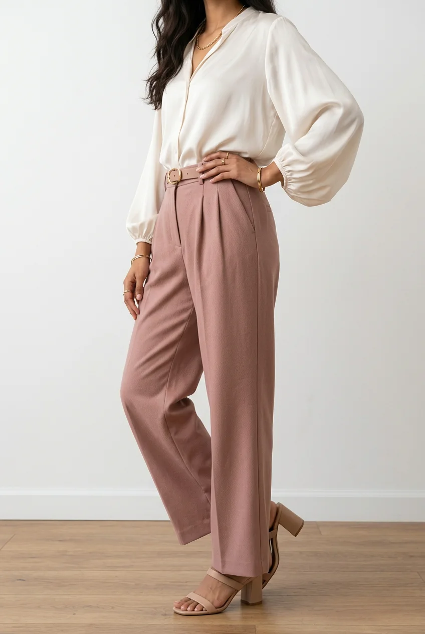 Abercrombie Sloane Tailored Wide Leg Pants Beige Pleated Size 30/10